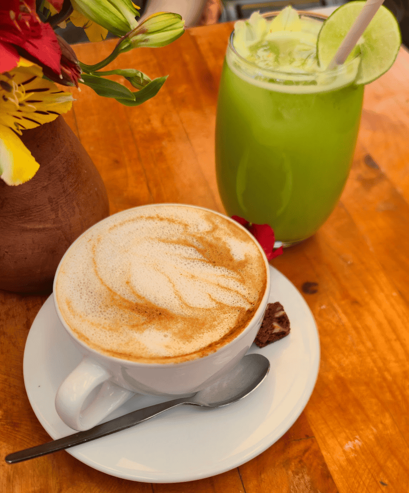 Green Point Vegan - Vegan Cardamom Latte and Mint Lemonade