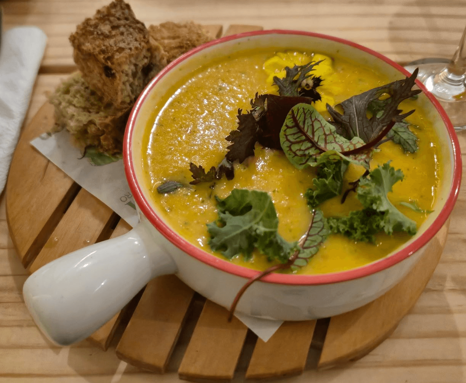 Vida Vegan Bistro - Vegetable Soup with Focaccia