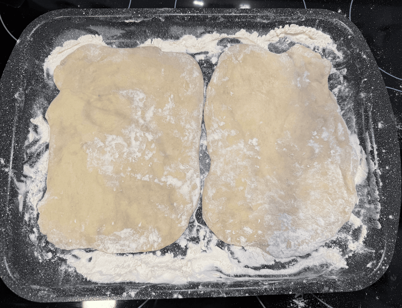 Vegan Air Fryer Calzone - Flour the dough and flatten into ovals